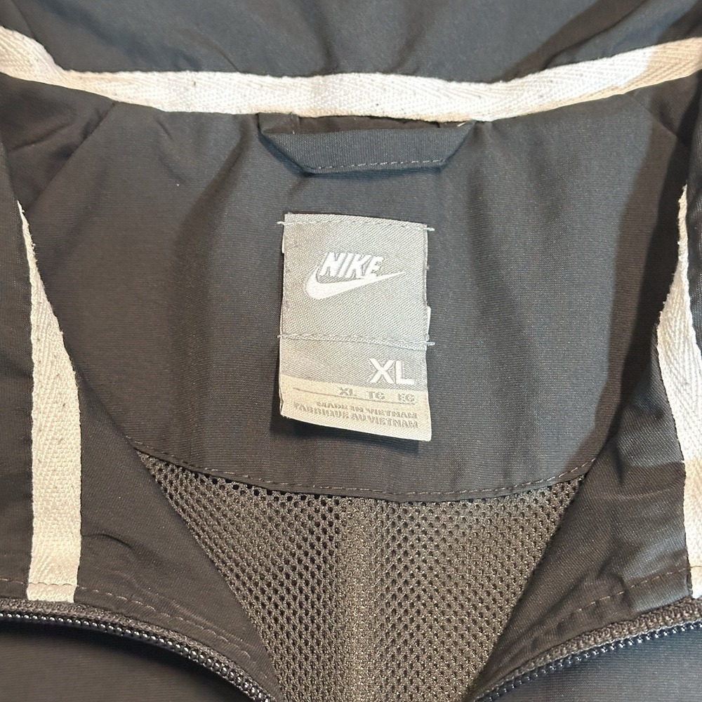 Nike Full Zip Track Jacket Black Gray Reflective Stripe Swoosh Logo Men's XL - Picture 3 of 12